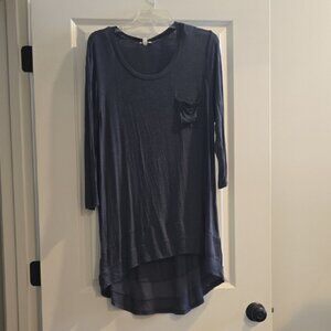 Eyeshadow Dark Blue Long Sleeve Tunic